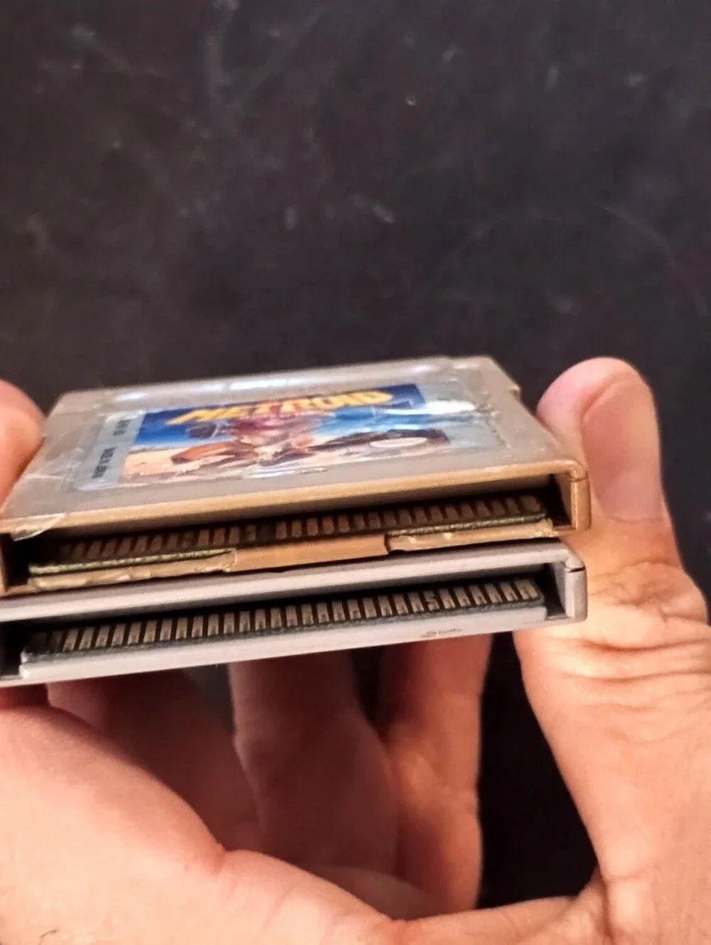 Nintendo Game Boy Cartridges in Gray and Tan - Wario Land II & Metroid II